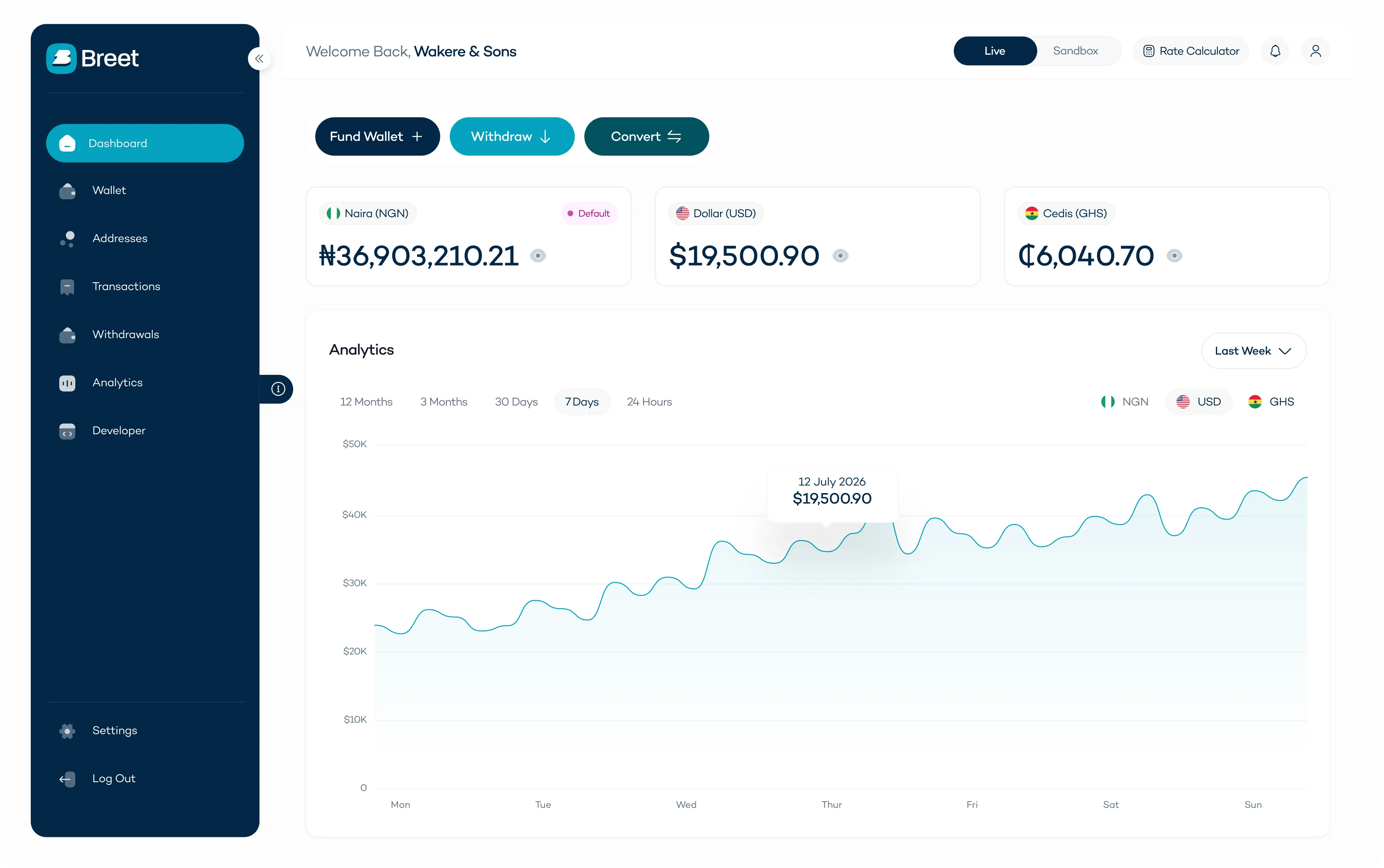 Breet business dashboard preview