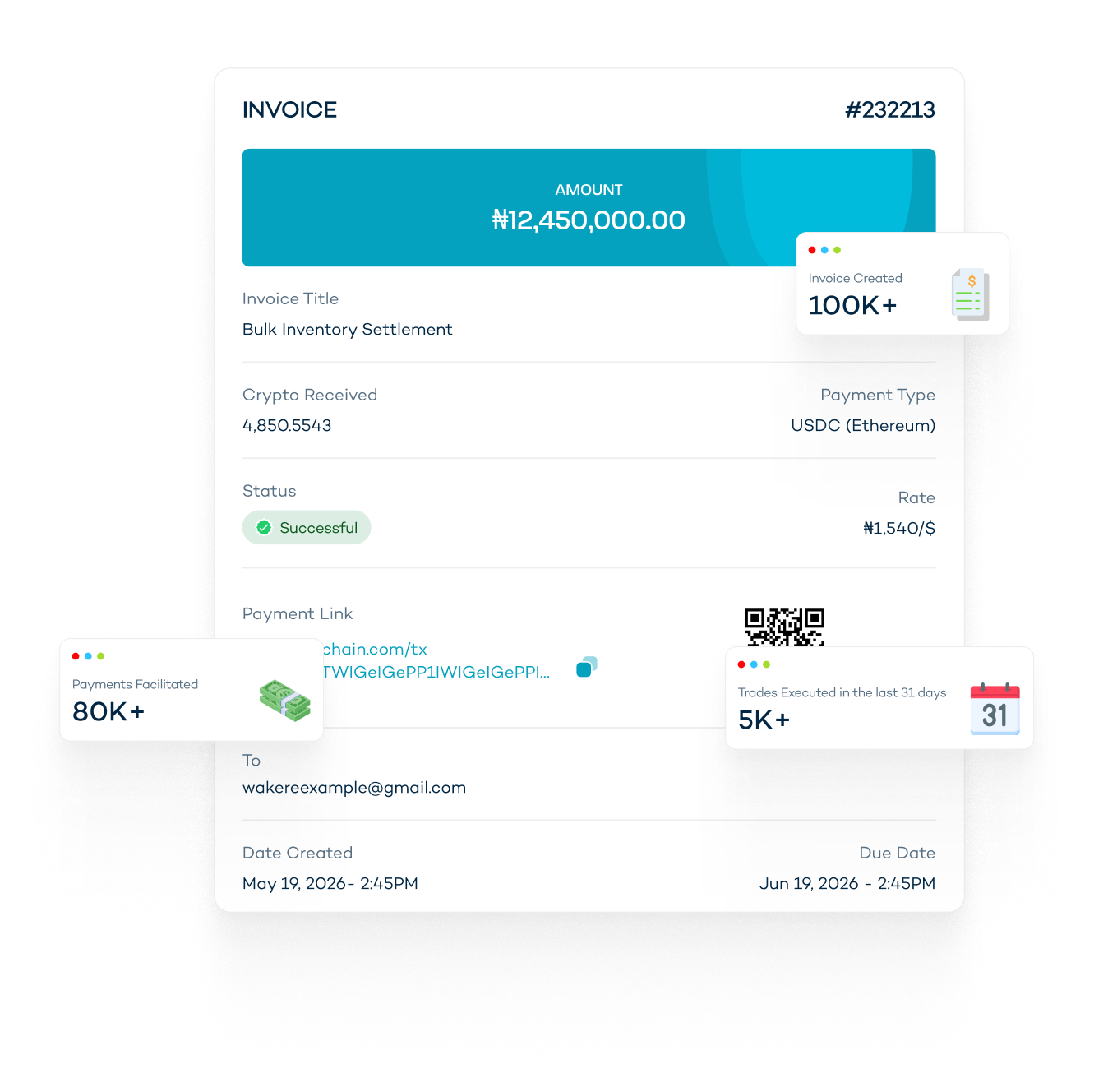 Breet Crypto Invoicing mockup